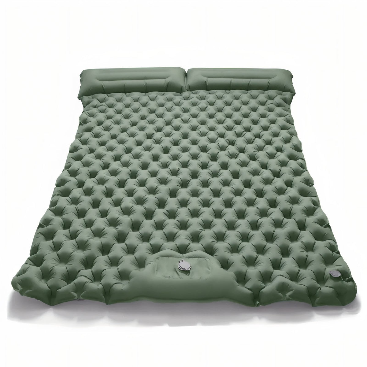 Matelas Gonflable Randonnée 2 Personnes Avec Coussin - Vert Olive