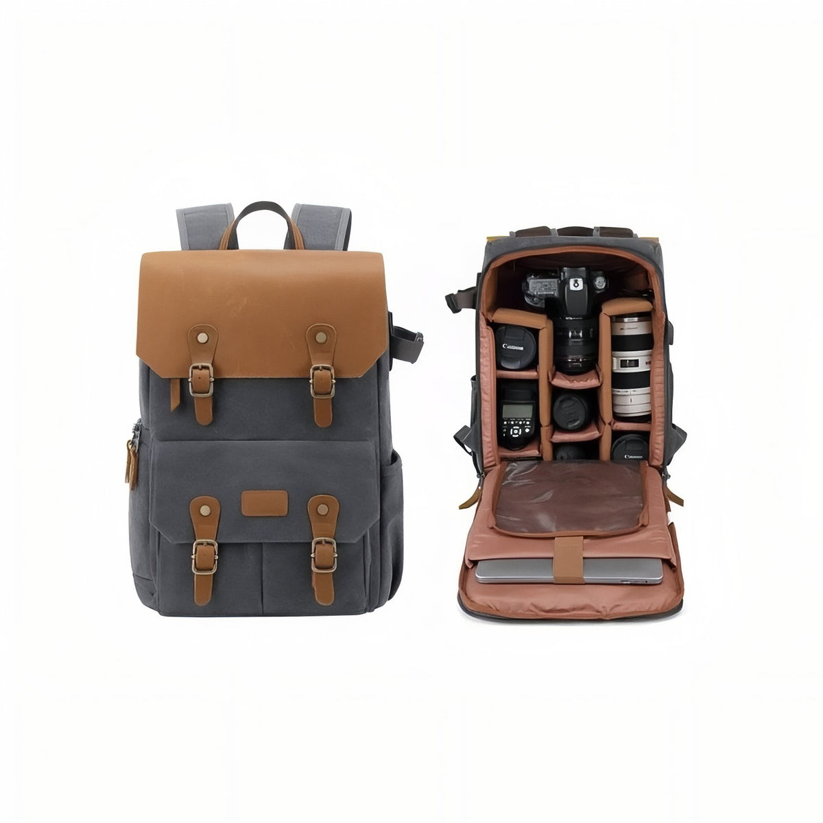 Travel Camera Backpack - Gray - Model 1