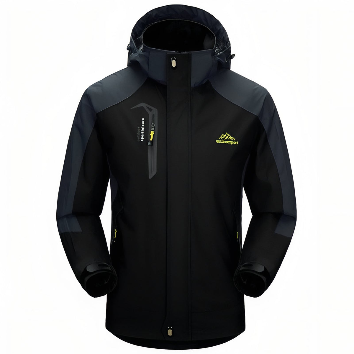Veste Randonnée Imperméable Respirante Homme - Noir et Jaune