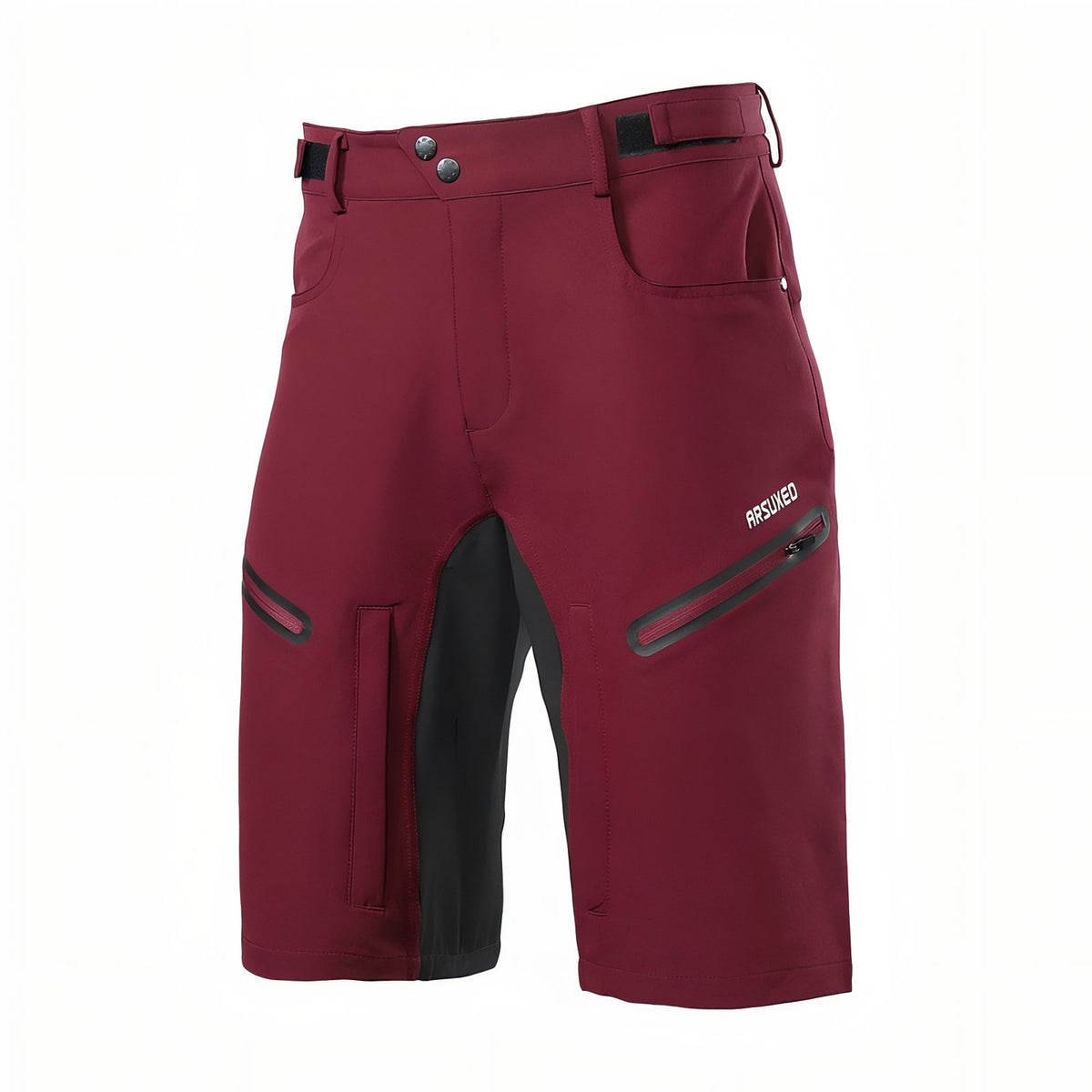 Bordeaux Zip-Up Hiking Bermuda Shorts