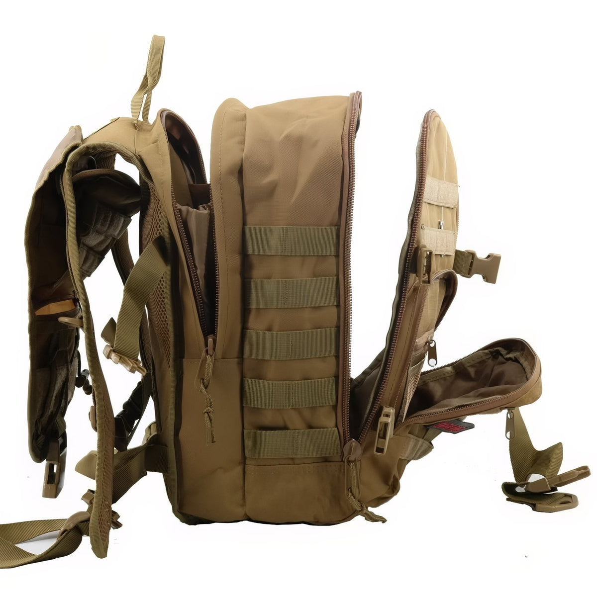 Military Backpack 40 Liters open compartment - Olive Green - Sand Beige - Black - Gray