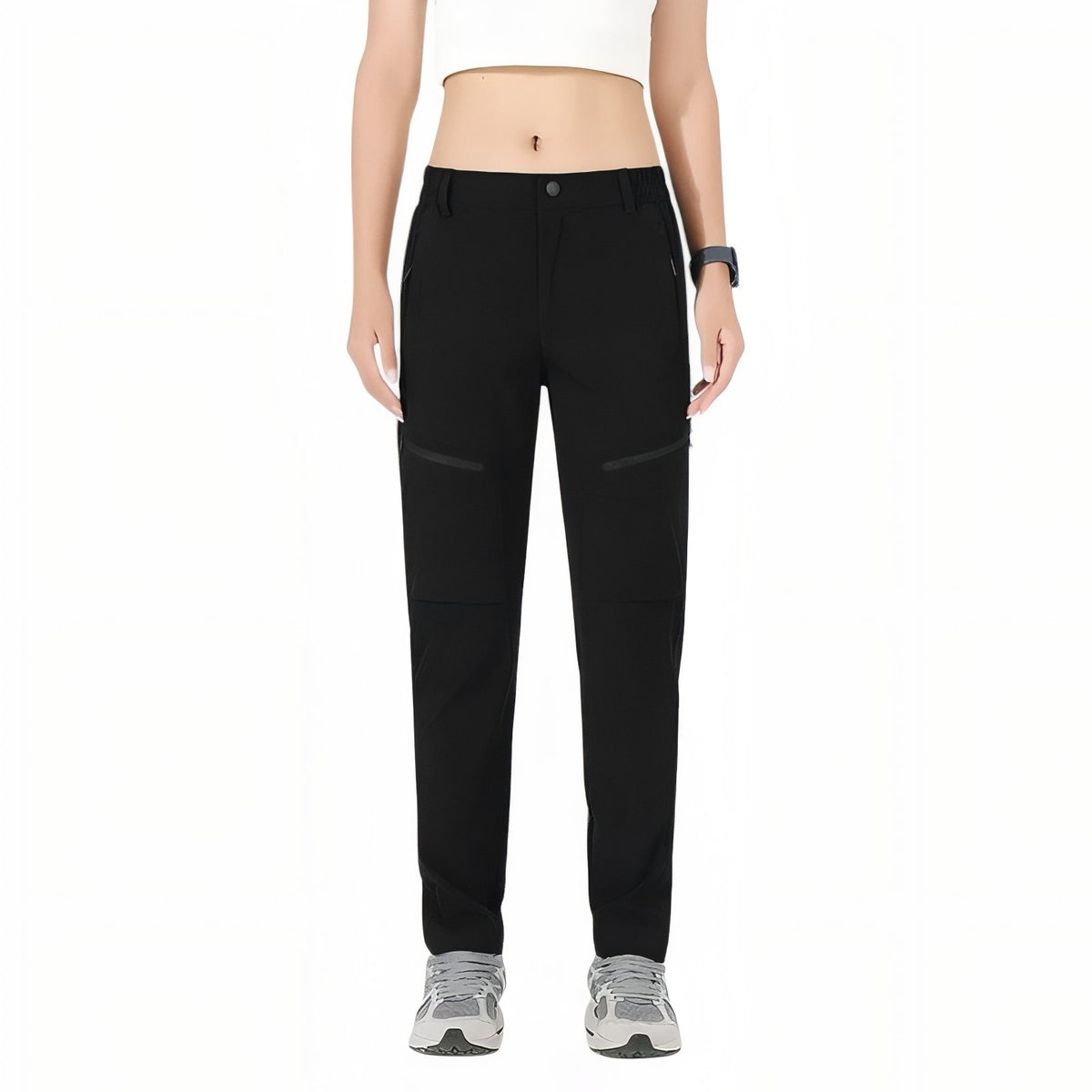 Pantalon Randonnée Femme Été Extensible - Noir