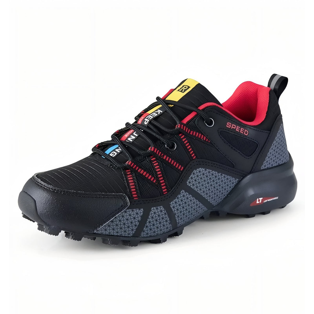 Waterproof Hiking Shoes - Black and Red