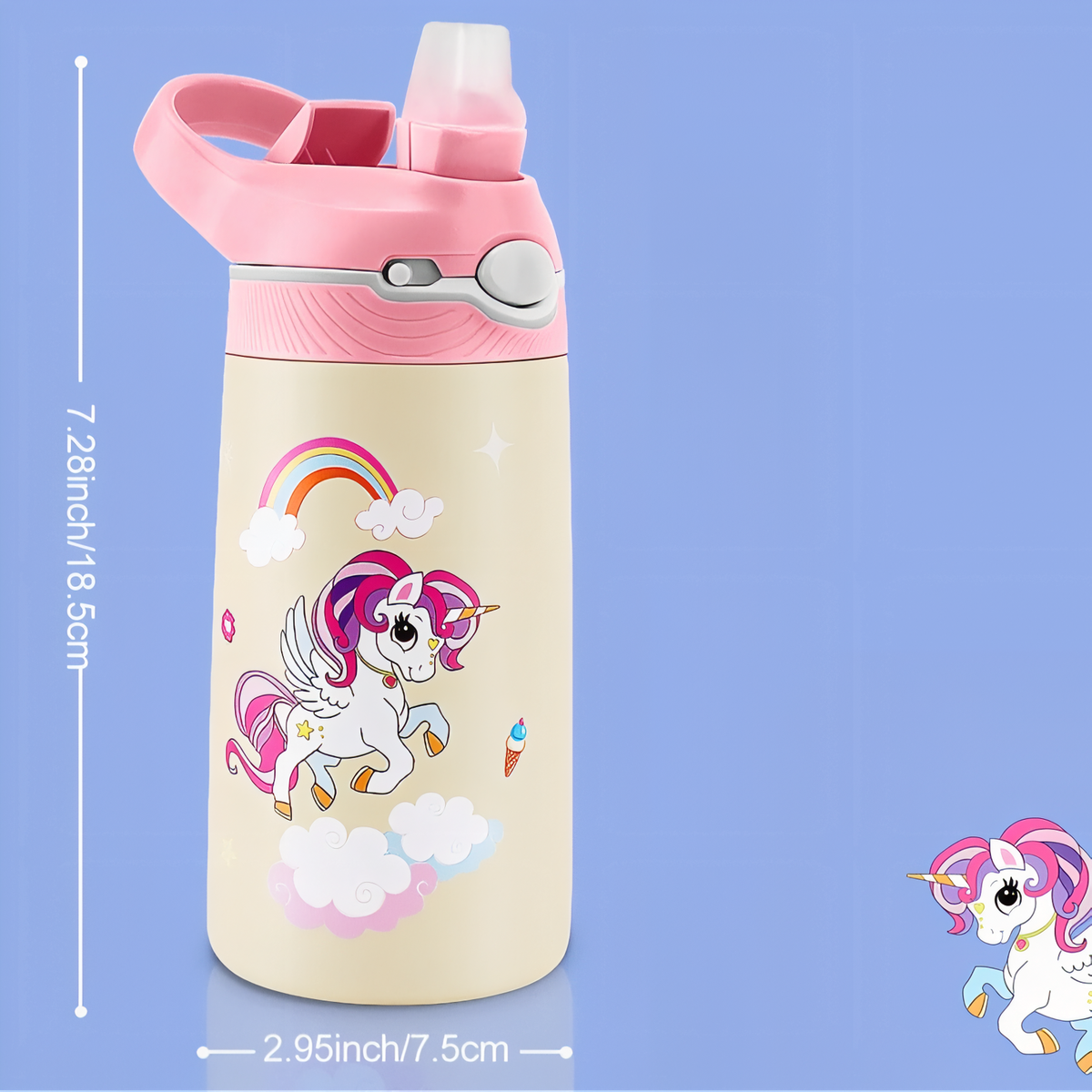 Gourde Enfant Ours 400ML guide des dimensions - Ours