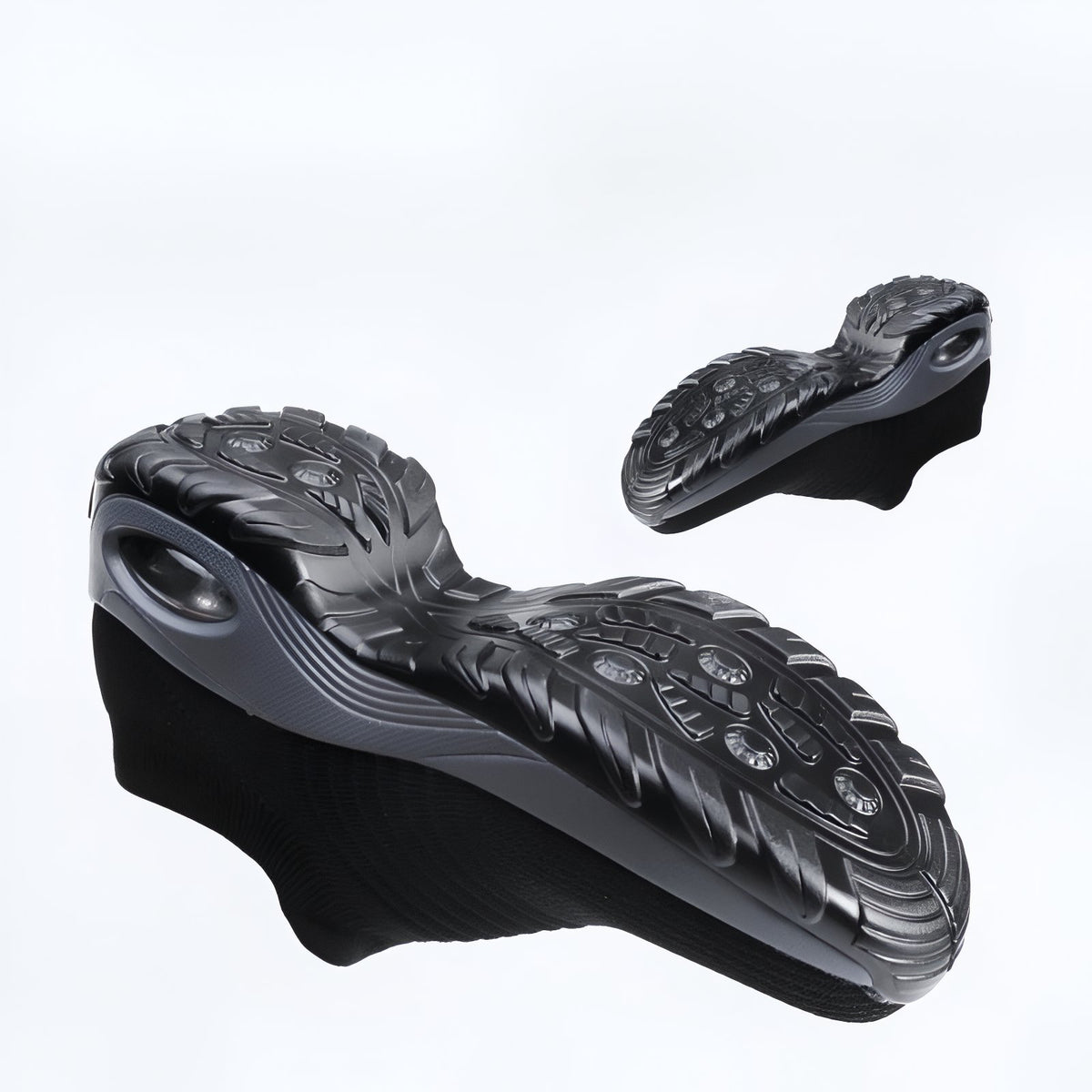 Basket de Marche Femme Sans Lacet gros plan semelle - Noir et Gris - Noir - Violet - Gris