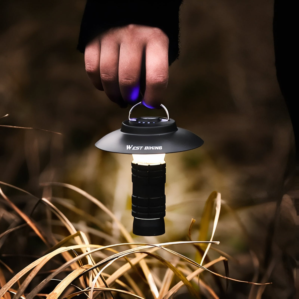 Ultra Lightweight Hiking Lantern handheld - Black and Silver - Olive Green - Turquoise and Silver