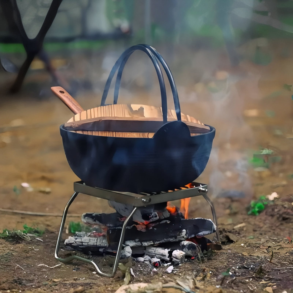 Outdoor setting for Gas Stove Cooking Grid