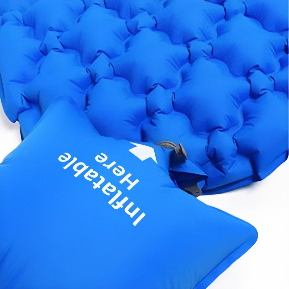 1-Person Inflatable Hiking Mattress close-up cushion - Sky Blue - Dark Green - Neon Orange - Navy Blue