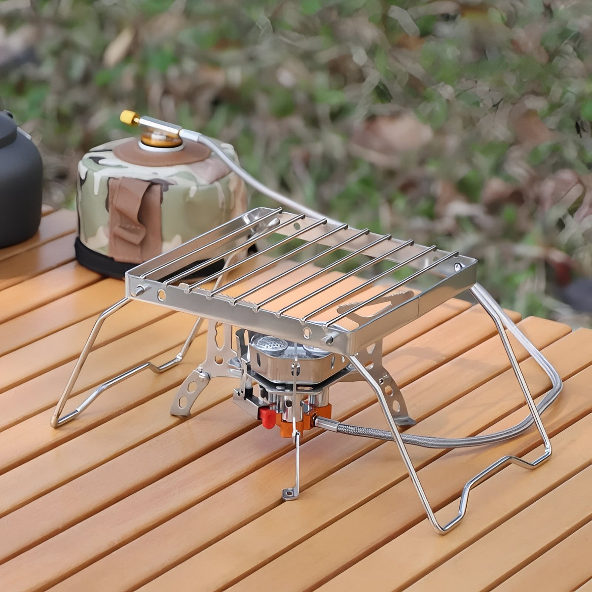 Outdoor setting for Gas Stove Cooking Grid