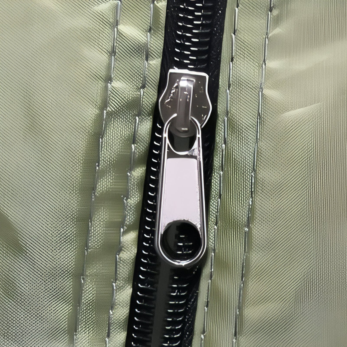 Close-up of Shower Tent WC with zipper closure - Mustard Yellow and White - Dark Olive