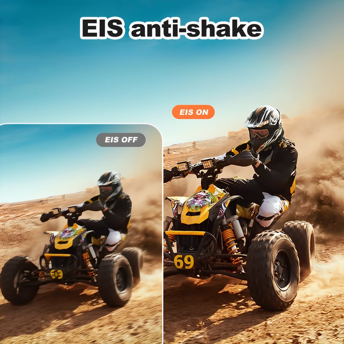 5K Hiking Camera comparison EIS on off - No Microphone - With Microphone