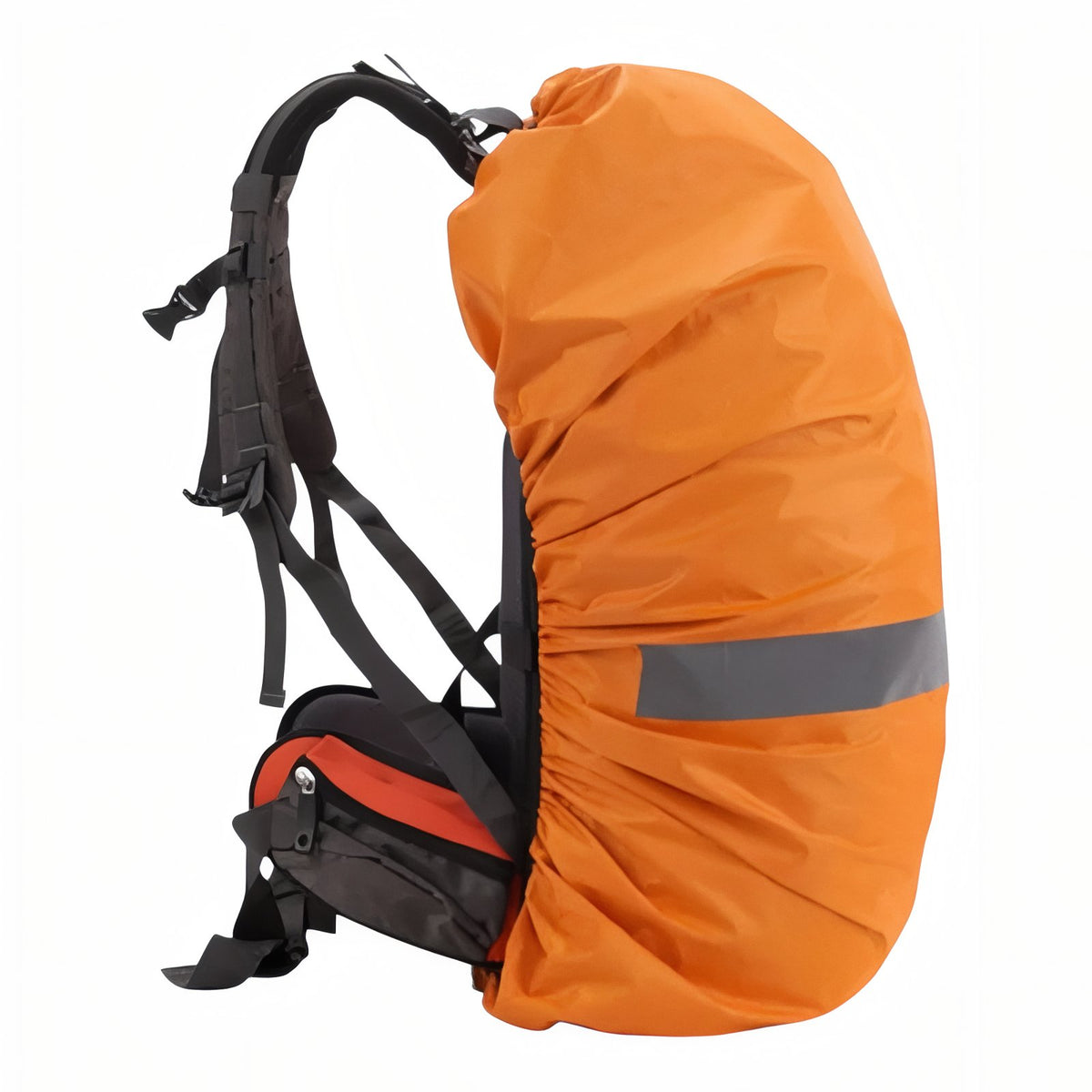 Rain Cover For Backpack 20-60L worn on the back - Olive Green - Fluorescent Green - Blue - Black - Fluorescent Orange