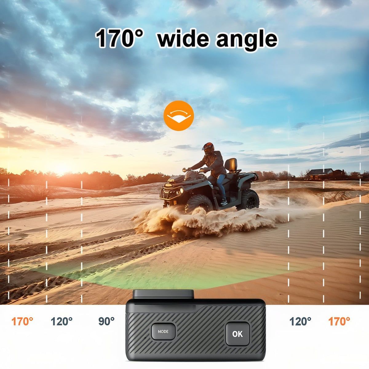 5K Hiking Camera in action quad - Without Microphone - With Microphone