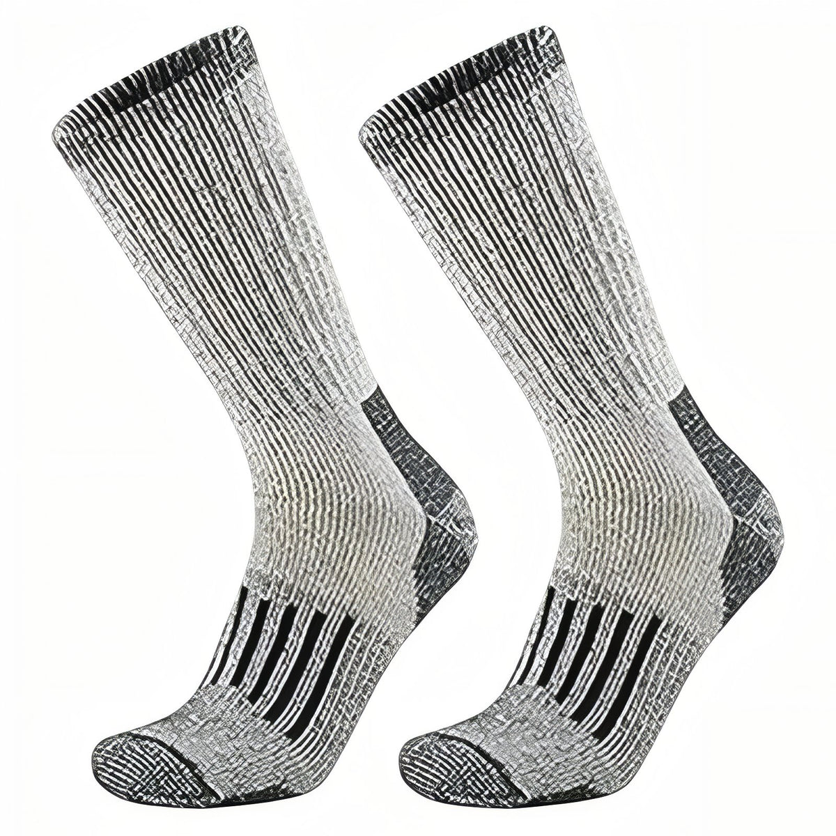 Chaussettes de Randonnée En Laine - Gris Clair et Noir