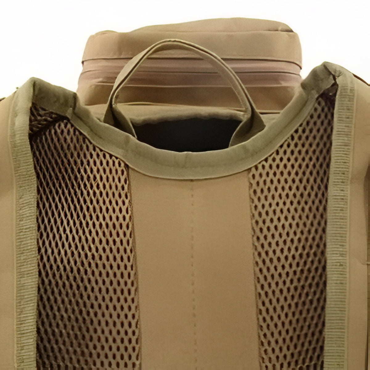 40-Litre Military Backpack rear detail - Olive Green - Sand Beige - Black - Grey