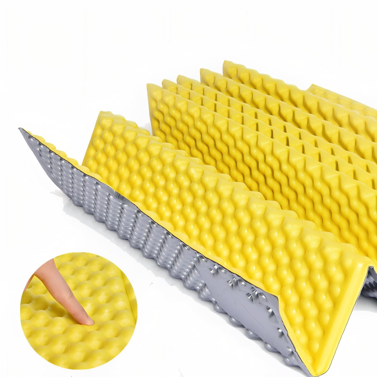Close-up texture of Foldable Hiking Mattress - Yellow - Dark Brown