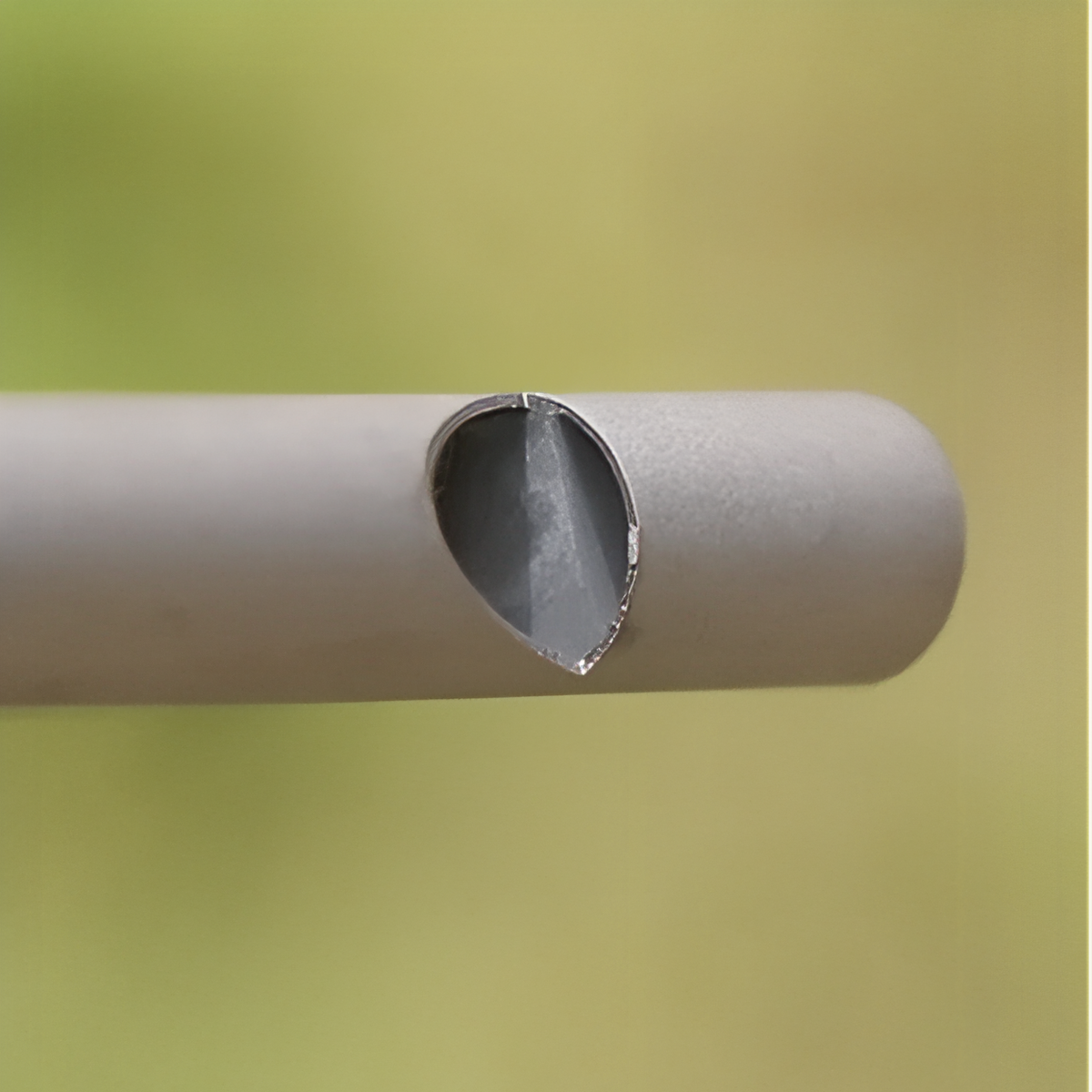 Titanium Hiking Whistle close-up detail mouthpiece - Grey