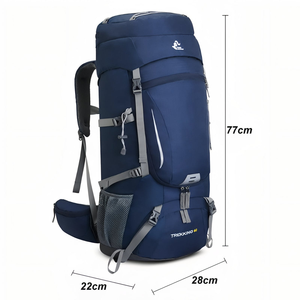 Breathable Hiking Backpack 60 Liters size guide - Purple - Green - Black - Navy Blue