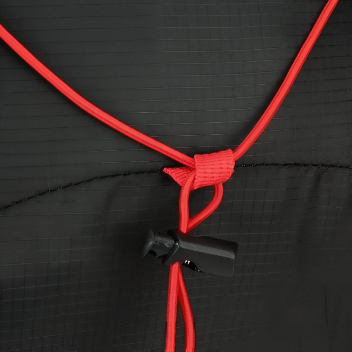 Close-up of Drawstring Foldable Hiking Backpack 20L - Black and Red - Navy Blue and Orange - Gray and Blue