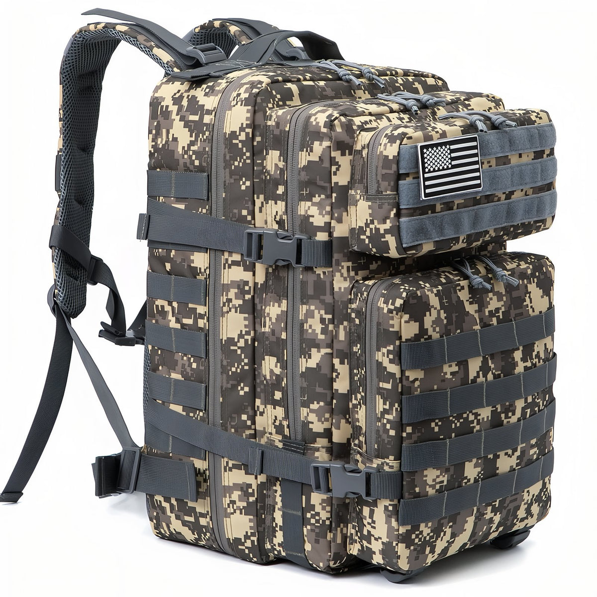 Camouflage Backpack 45L - Gray and Beige