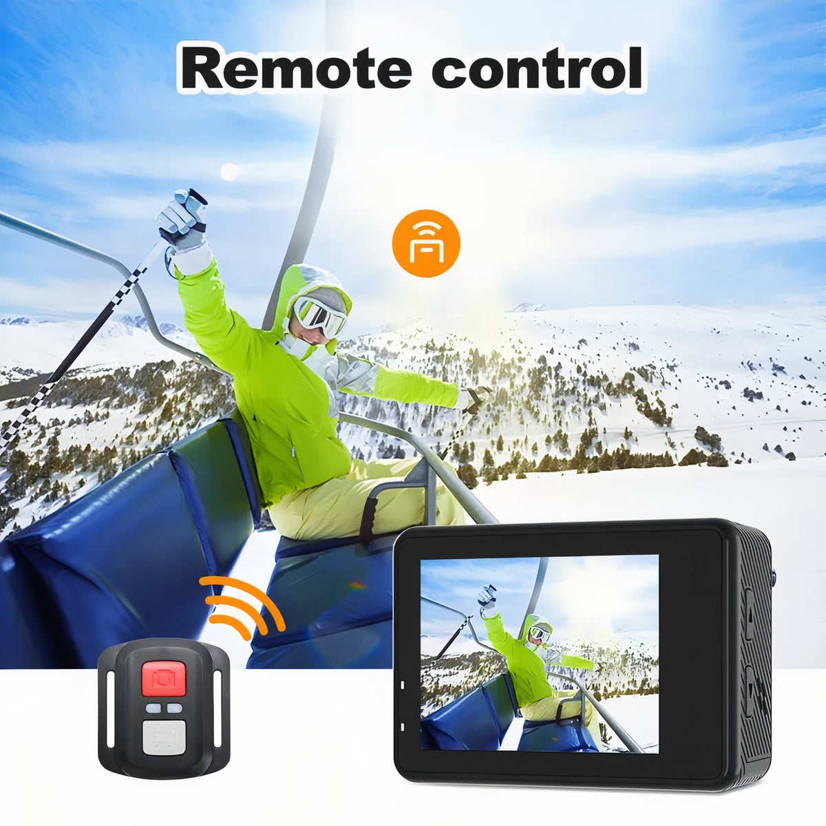 5K Hiking Camera in Ski Setting - Without Microphone - With Microphone