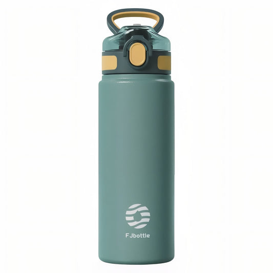 Insulated Water Bottle with Integrated Straw - Turquoise