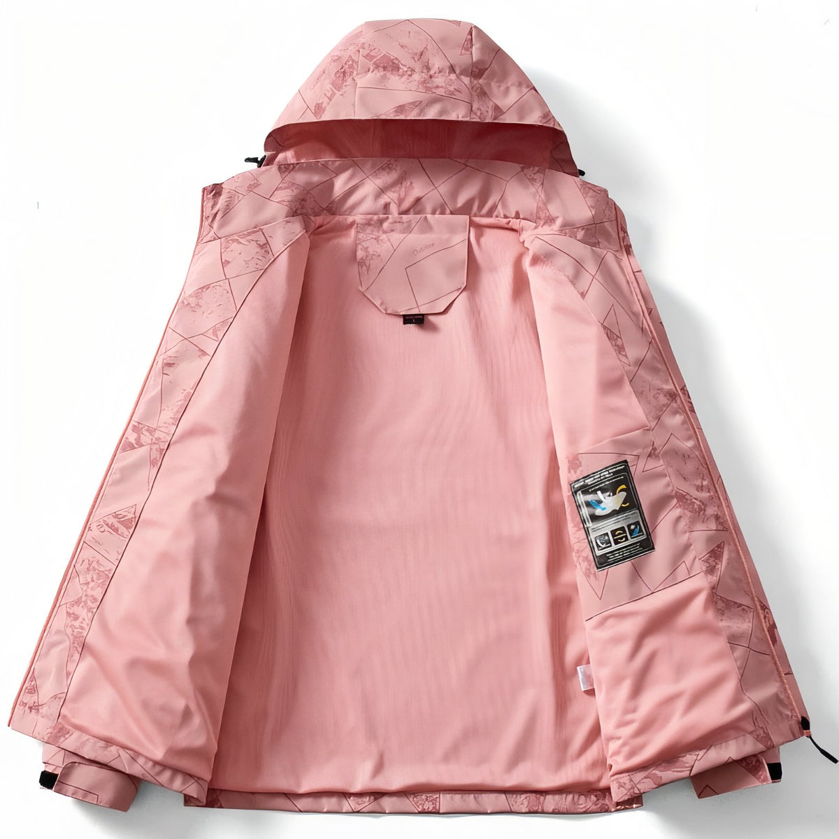 Women's Waterproof Hiking Jacket interior of the jacket - Pink 1 - Purple 1 - Green Women's - Purple 2 - Pink 2 - Black - White