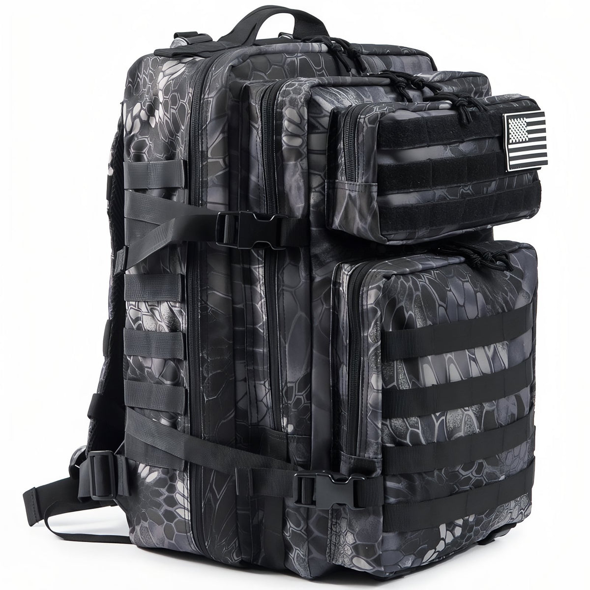 Camouflage Backpack 45L - Black and Grey