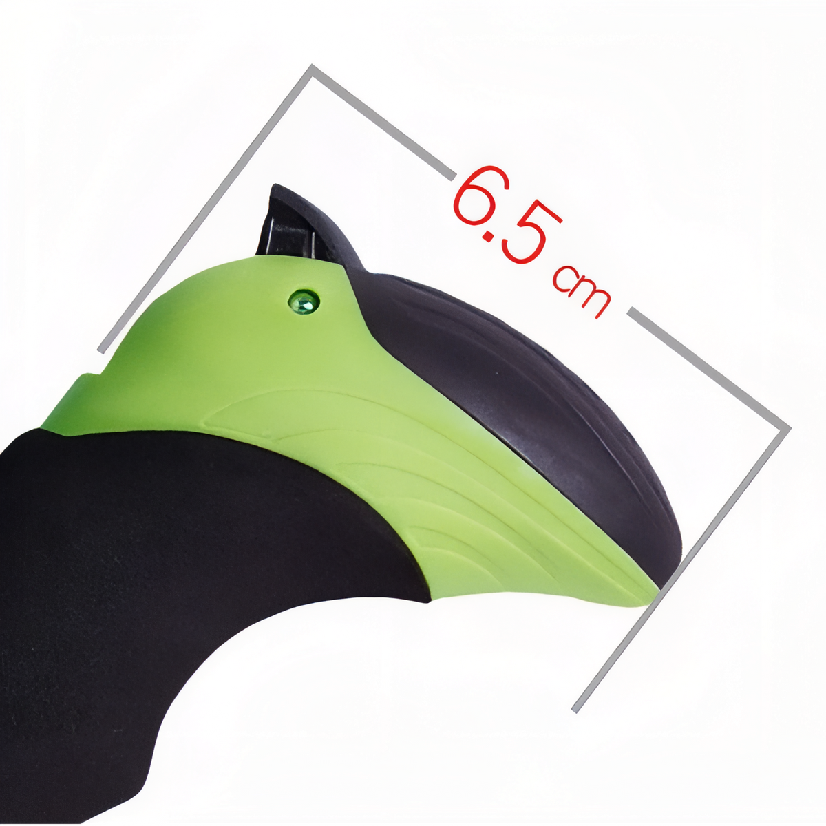 Close-up product detail of Foldable Carbon Walking Stick - Fluorescent Red and Green - Black