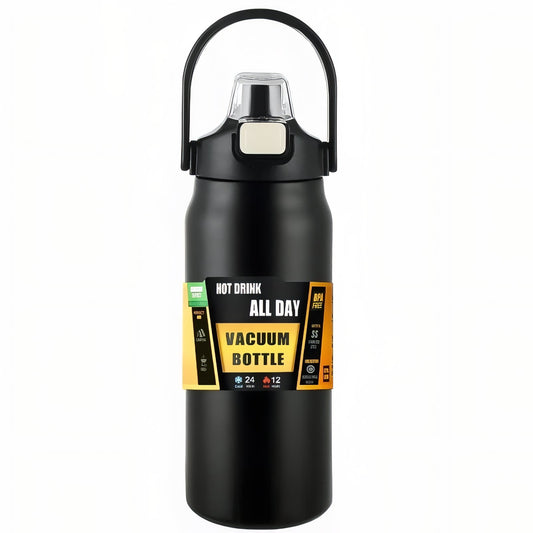 Insulated Bottle with Pouring Spout - Matte Black