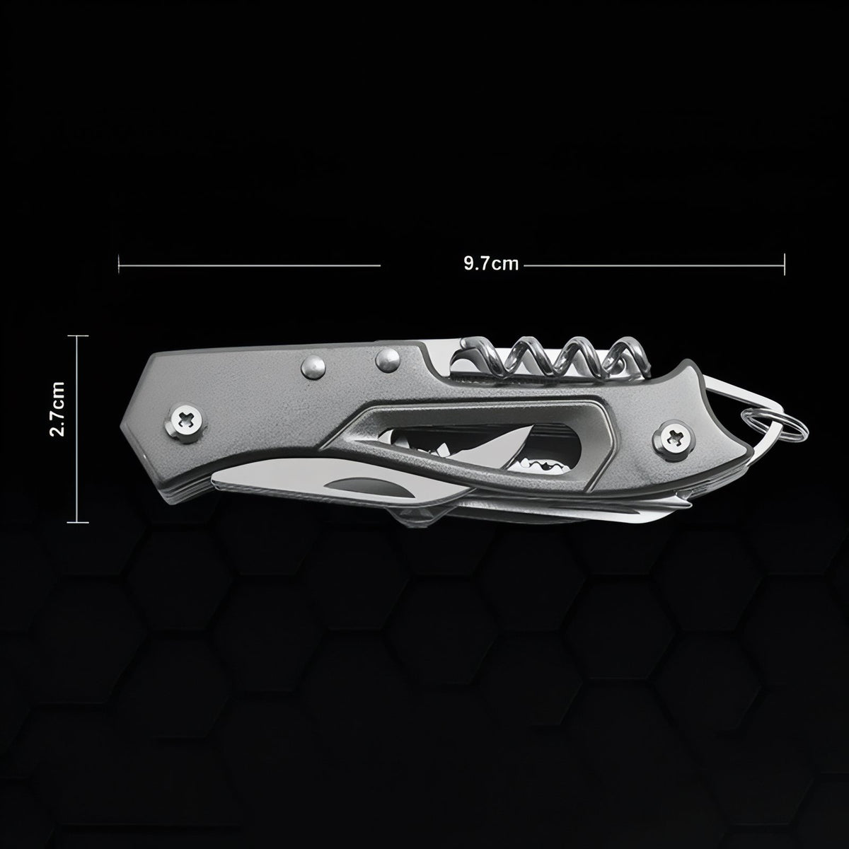 Couteau De Poche Multifonction guide des dimensions - Noir