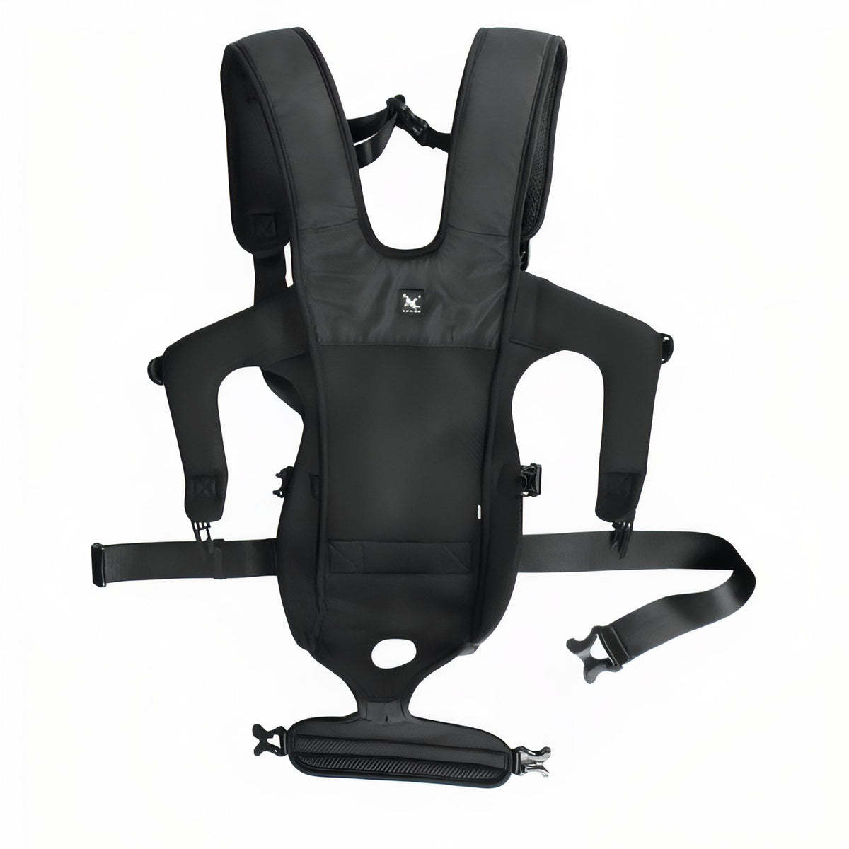 Porte Chien Ventral Randonnée vue de face - Noir Mat