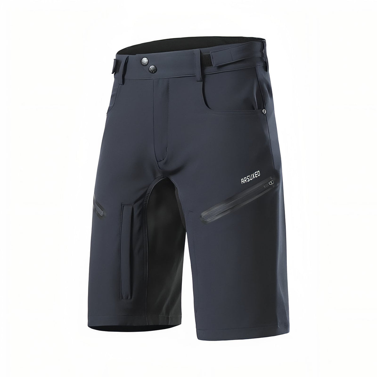 Dark Grey Zip Hiking Bermuda Shorts