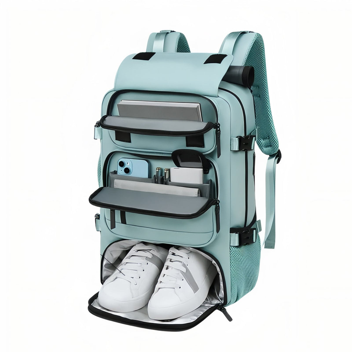 Sac De Voyage Multi Rangements Pratique compartiment ouvert - Rose - Turquoise - Gris - Gris Foncé - Vert Armée - Vert Pastel - Bleu Canard - Noir - Lavande