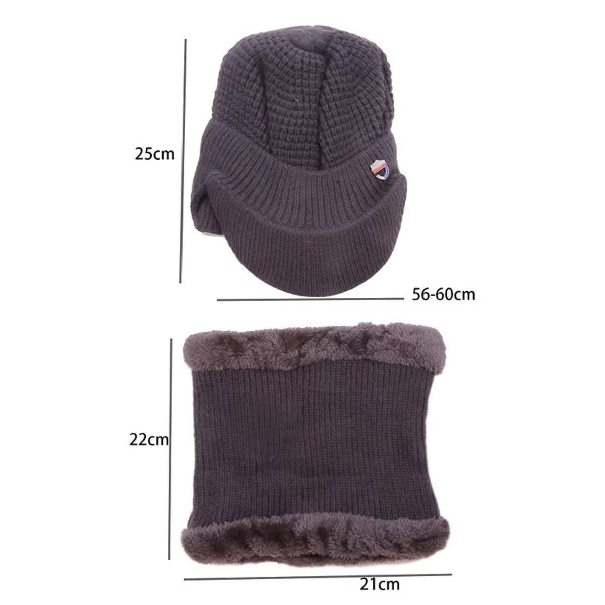 Cagoule 3 En 1 guide des dimensions - Gris Foncé - Beige - Bleu Marine - Noir - Gris Clair
