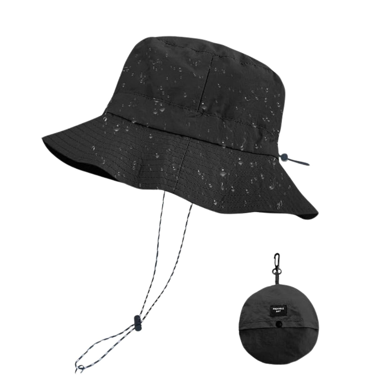 Chapeau Femme Été Randonnée gros plan détail cordon - Beige - Vert Olive - Rose - Noir - Gris Foncé - Bleu Marine - Terracotta
