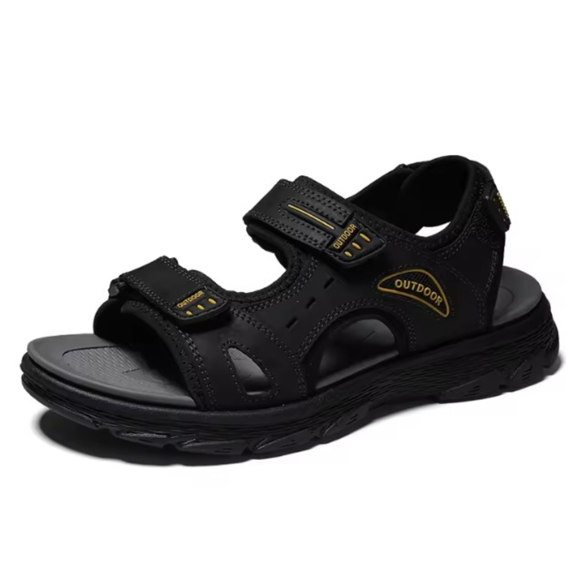 Sandales De Marche Homme Cuir - Noir