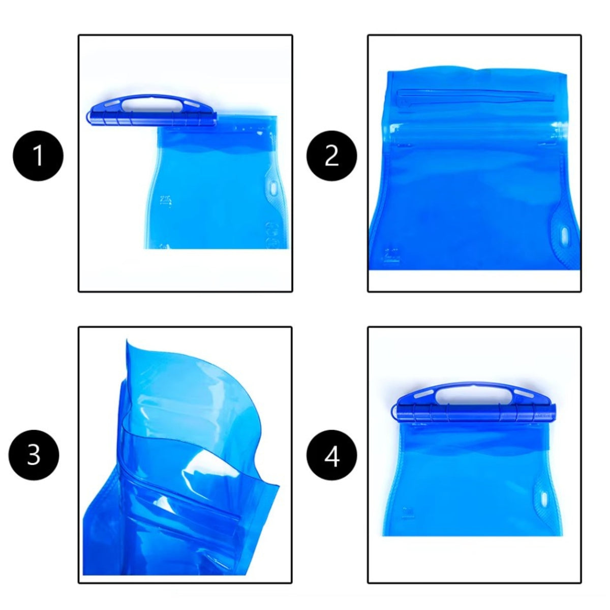 Hiking Water Bladder usage steps - 1 L - 1.5 L - 2 L - 3 L
