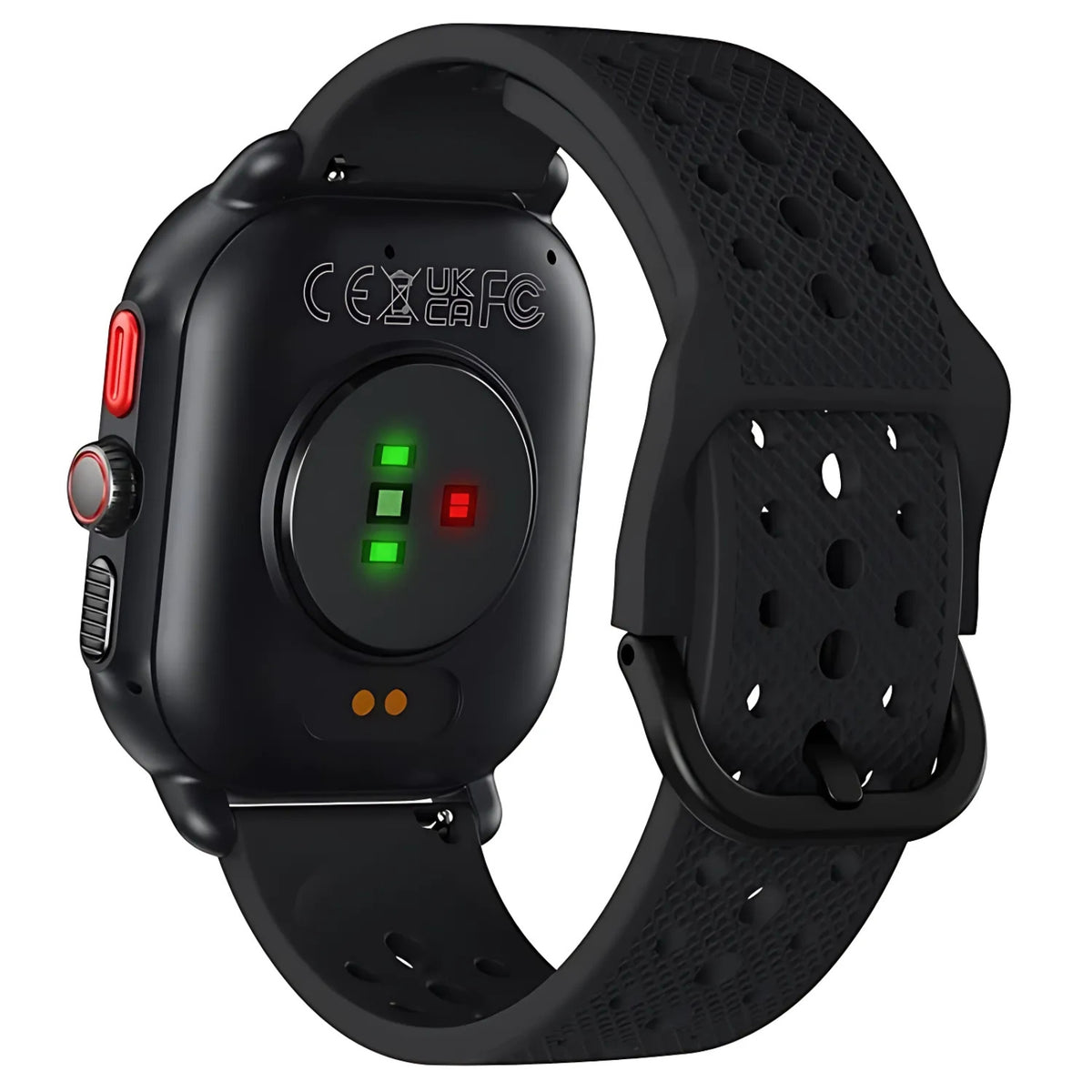 Hiking GPS Watch With Mapping close-up back view - Black - Off White