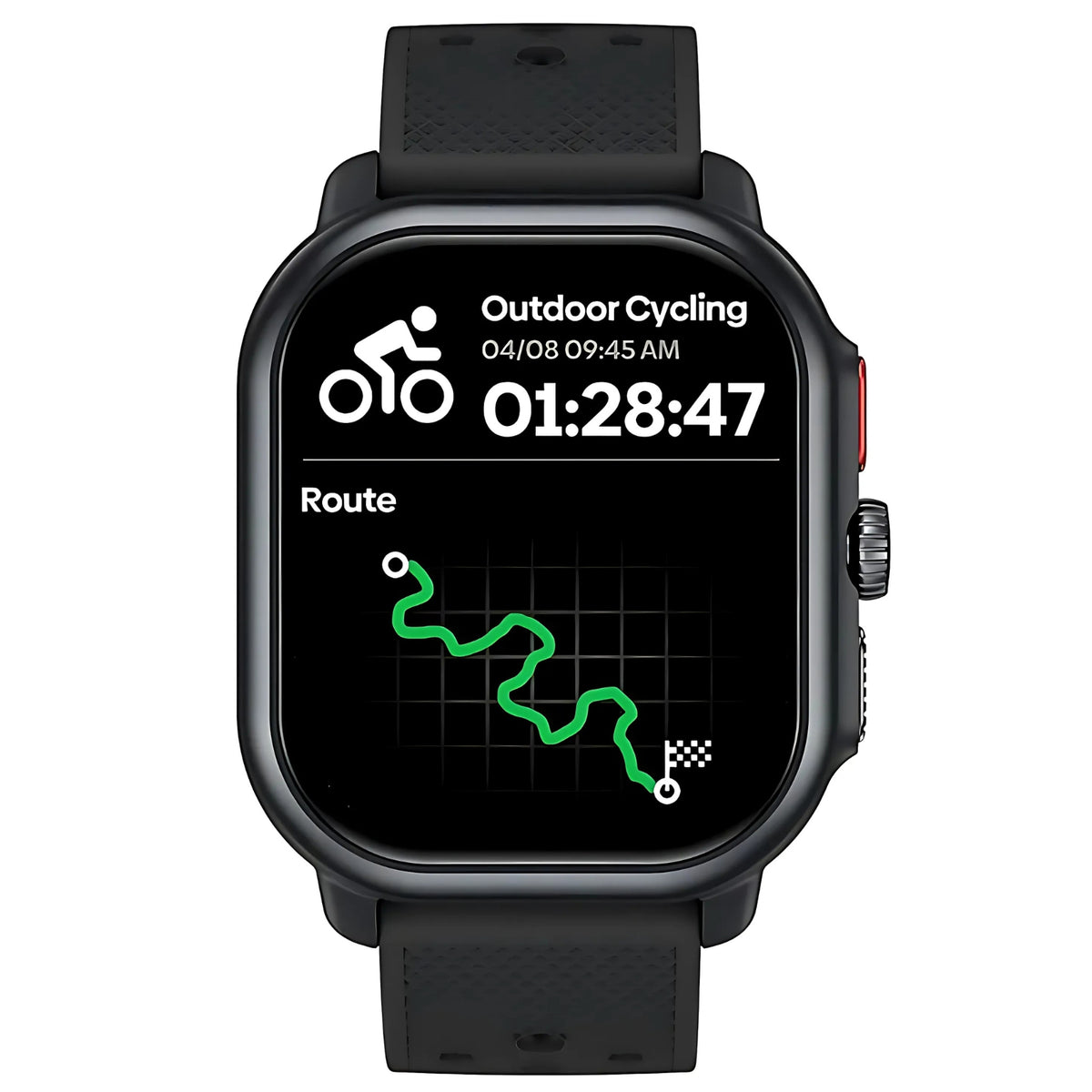 Hiking GPS Watch With Map Display and Route - Black - Off-White