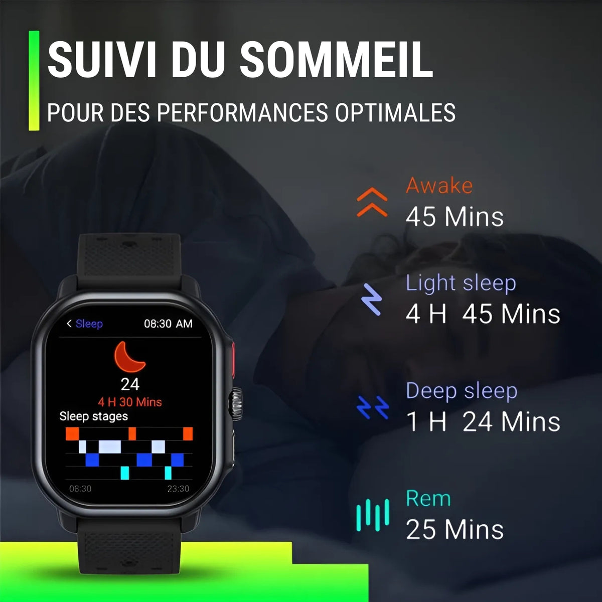 GPS Hiking Watch With Mapping and Sleep Tracking - Black - Off White