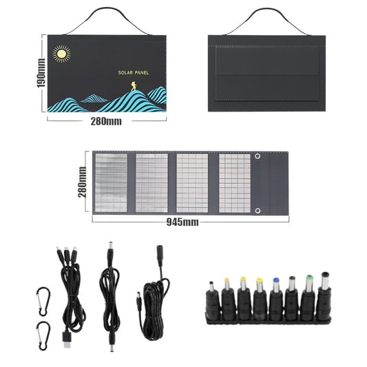 Solar Panel For Hiking 30W / 50W - 30W - 4 Panels