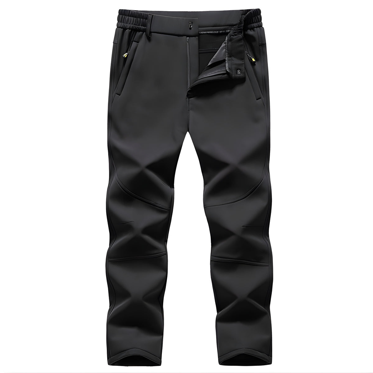 Pantalon Polaire Randonnée Homme vue de face - Noir