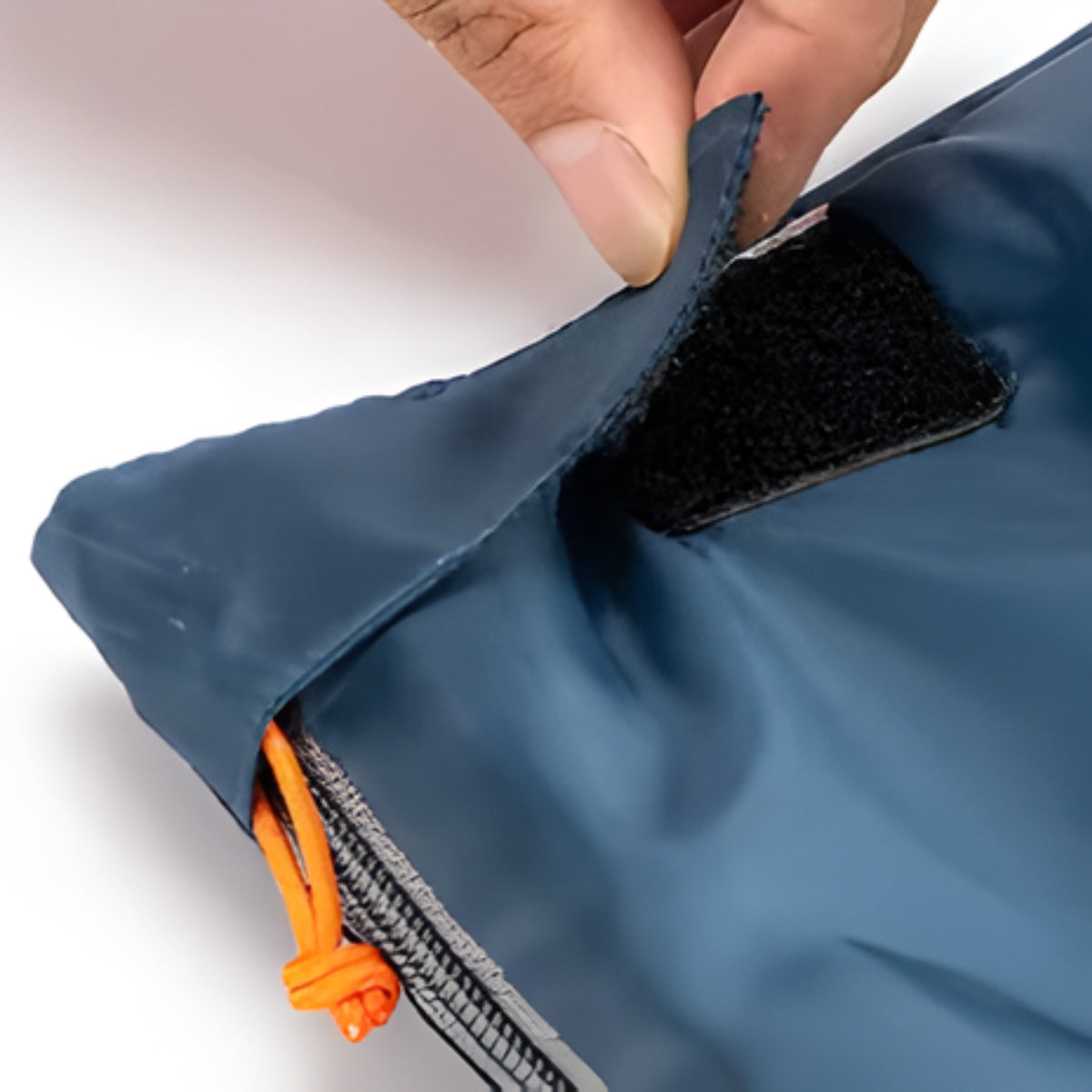Sac De Couchage Randonnée Léger gros plan fermeture velcro - Vert Olive - 190x75cm - 800g - Bleu Nuit - 205x85cm - 950g