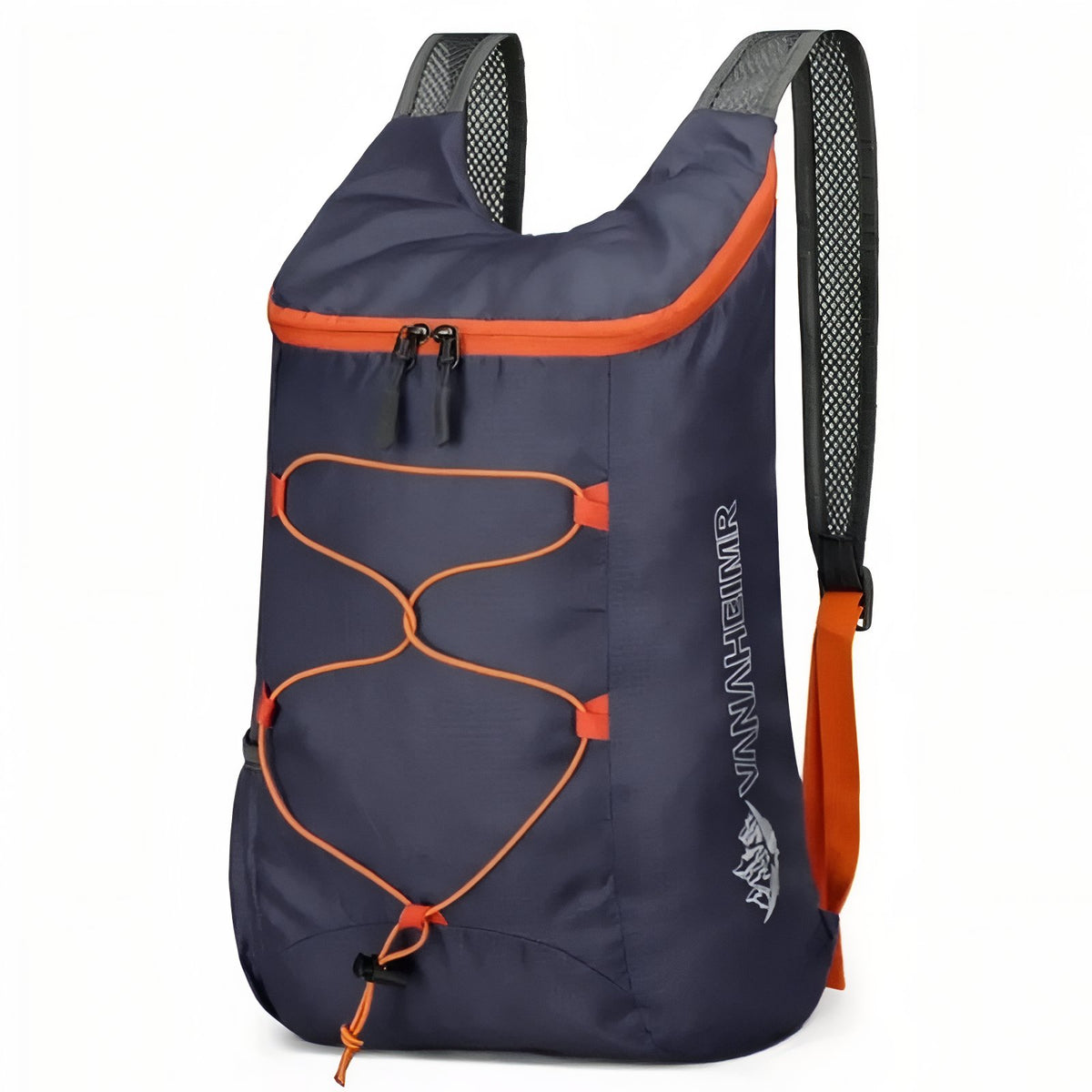 Foldable Hiking Backpack 20L - Navy Blue and Orange