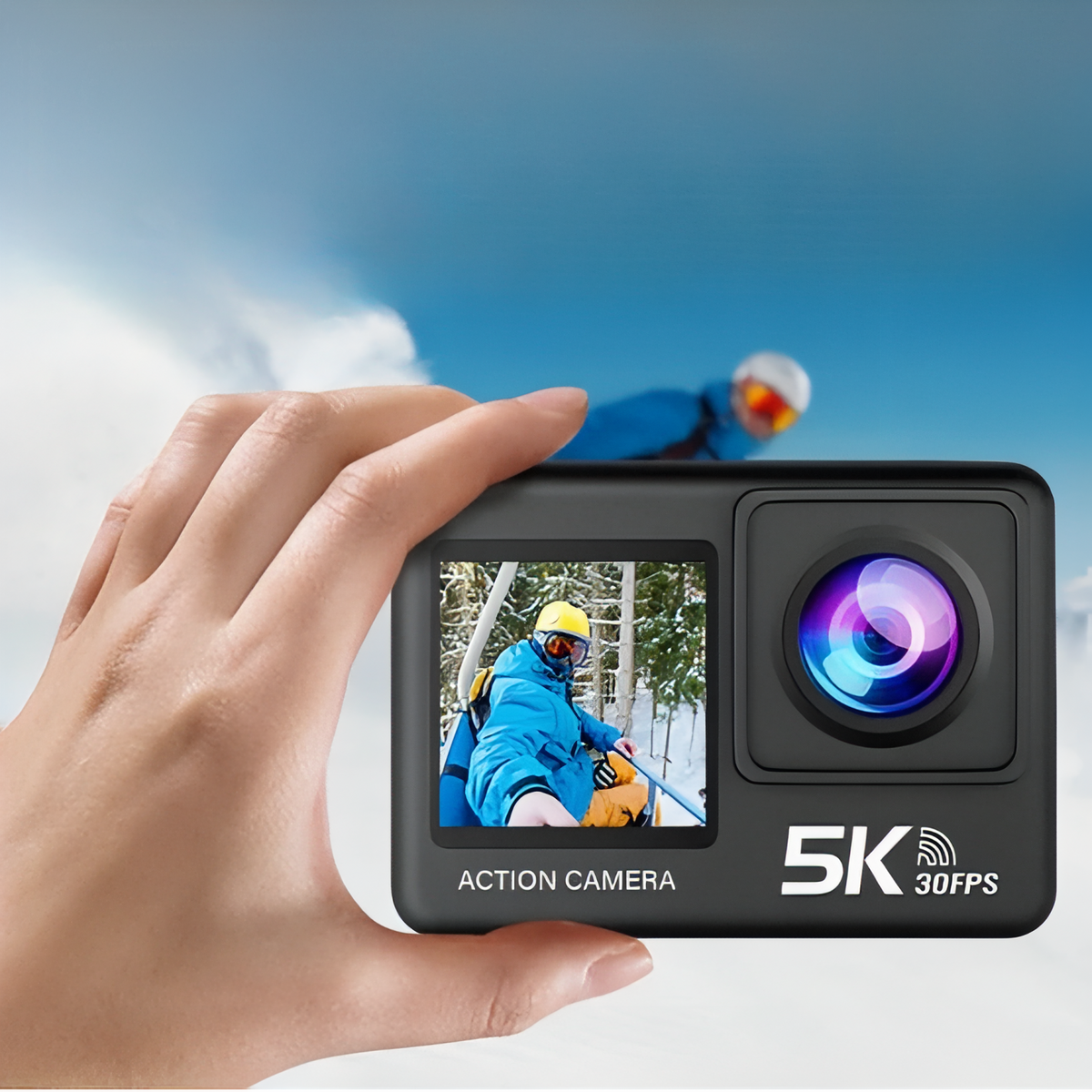 Handheld Hiking Camera 5K - No Microphone - With Microphone