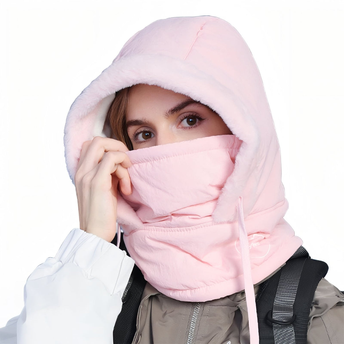 Warm Balaclava Hood - Pale Pink - 55-60cm