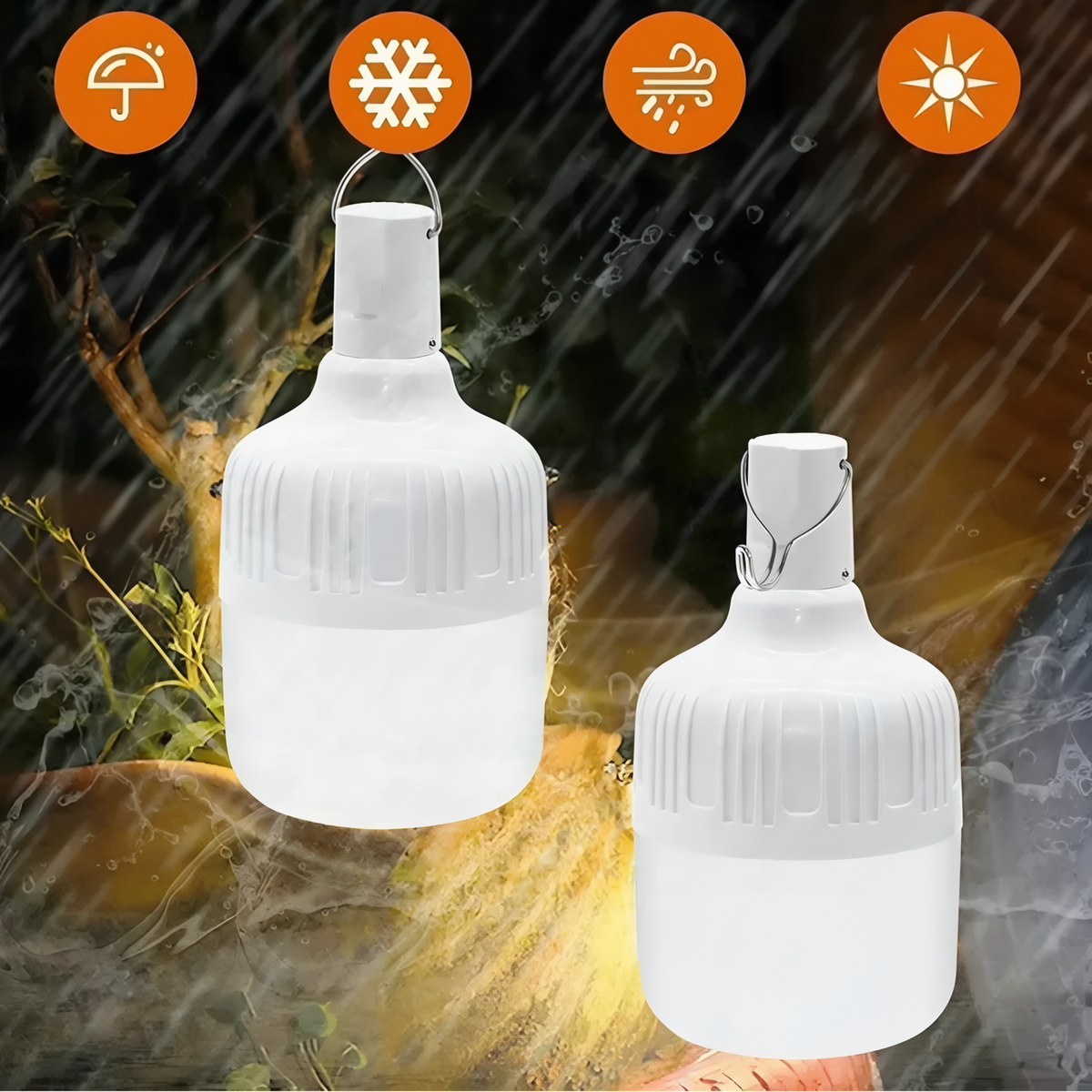 Lanterne Camping Rechargeable 60W mise en situation extérieure - 30W - 60W