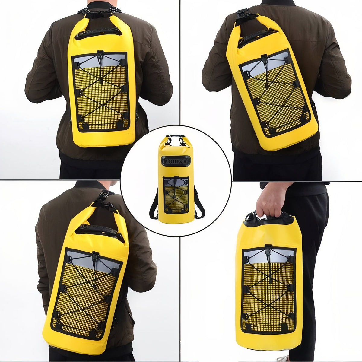 Sac Étanche Pour Randonnée portée à l'épaule - Jaune - Vert - Noir