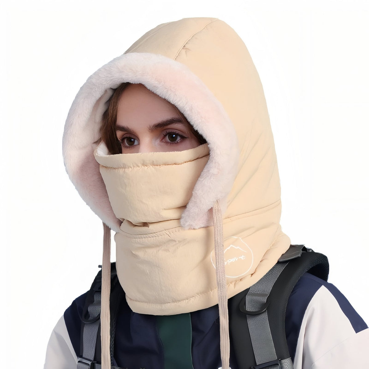 Warm Balaclava Hood - Beige - 55-60cm
